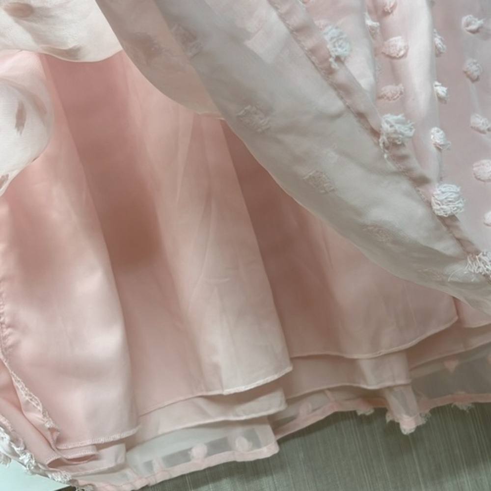 NWT Short Sleeve Swing Mini Beach Sundress A-line V Neck Light Pink Medium - Picture 3 of 5
